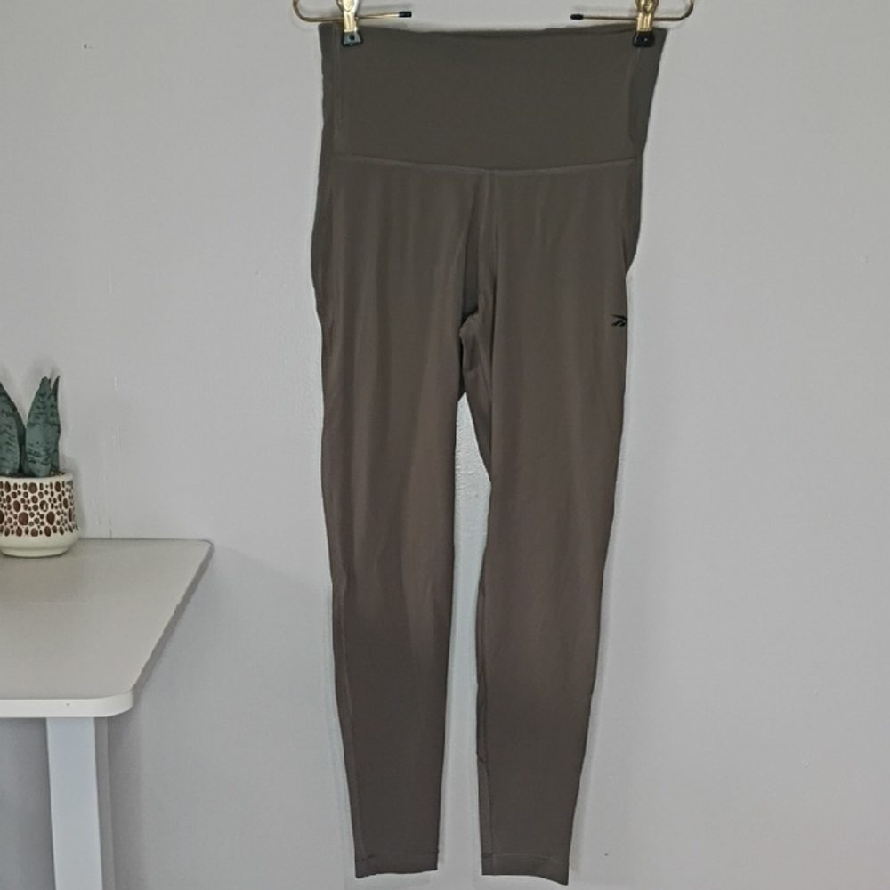 Reebok Gray Brown Speedwick Leggings High Waisted Medium